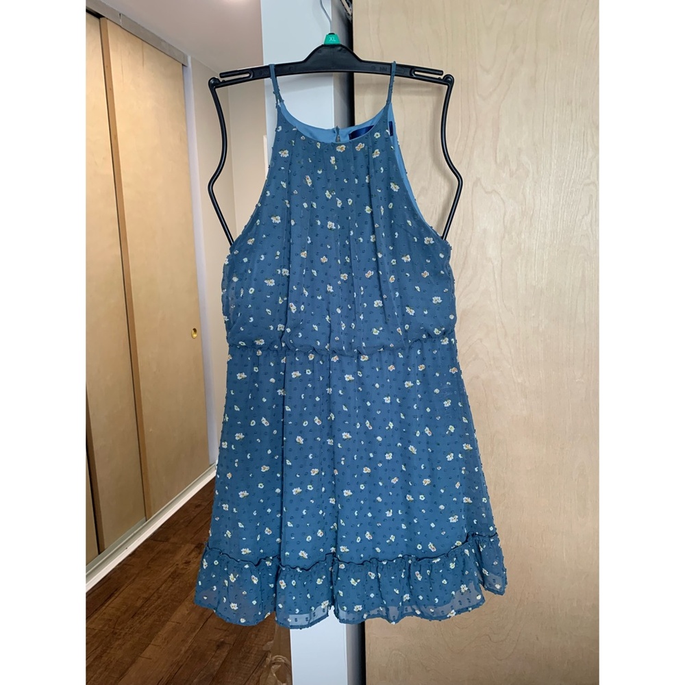 Short Blue Floral Dress